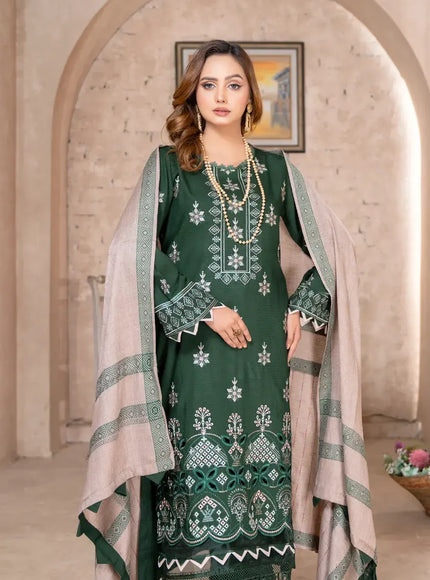 DHANAK WITH PASHMINA SHAWL - 3PC - 18302