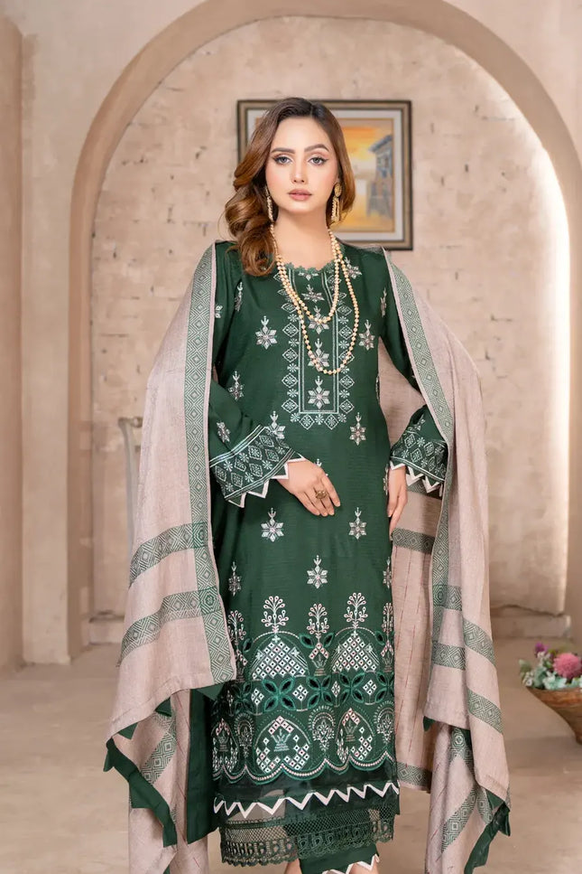 DHANAK WITH PASHMINA SHAWL - 3PC - 18302