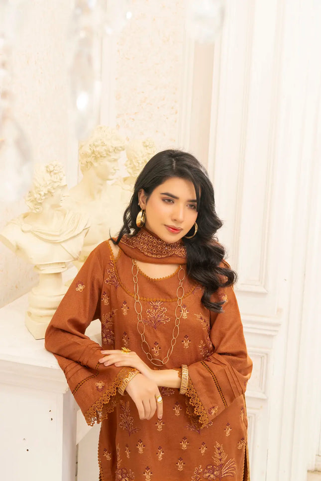 DHANAK EMBROIDERED | 3PC - 36702