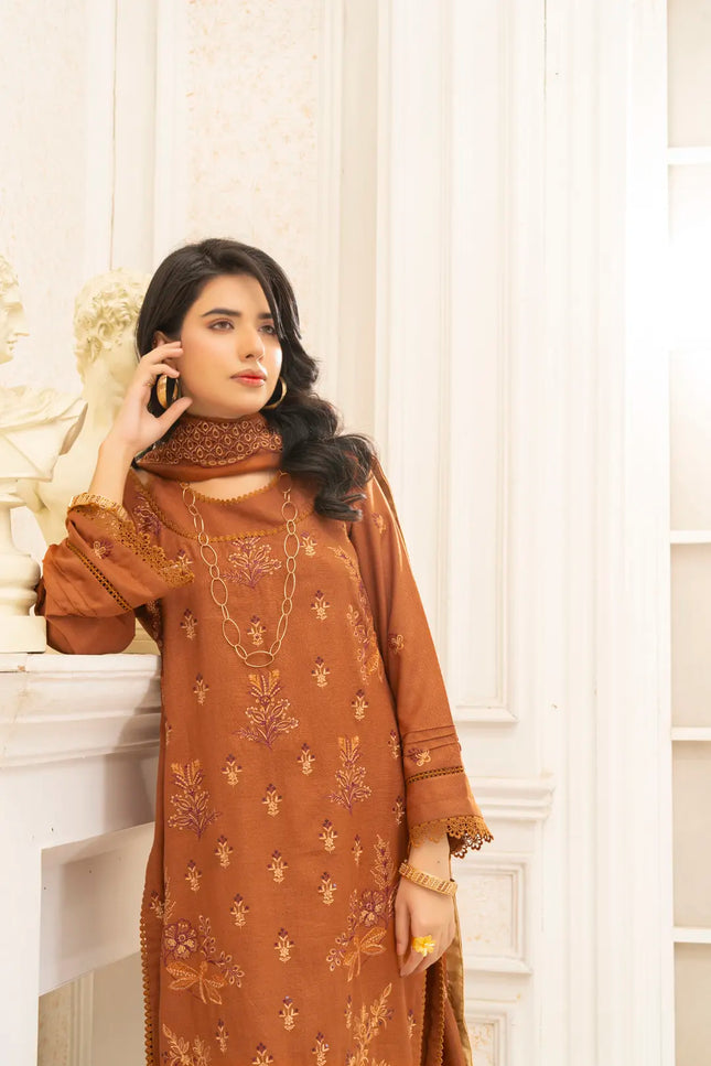 DHANAK EMBROIDERED | 3PC - 36702