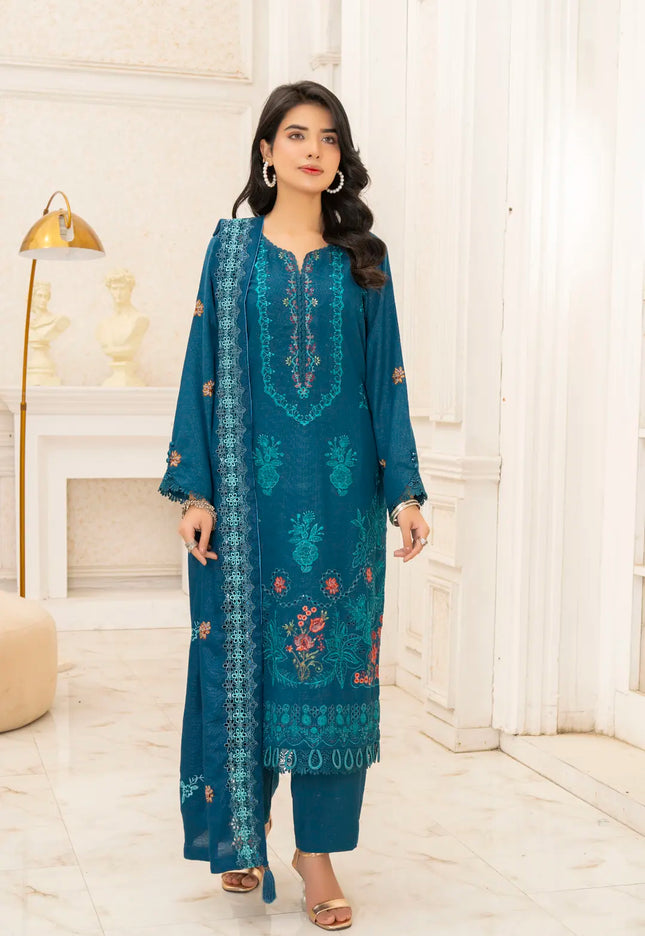 DHANAK EMBROIDERED | 3PC - 36703