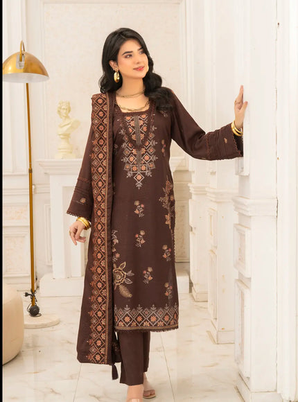 DHANAK EMBROIDERED | 3PC - 36704
