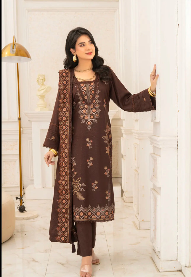 DHANAK EMBROIDERED | 3PC - 36704