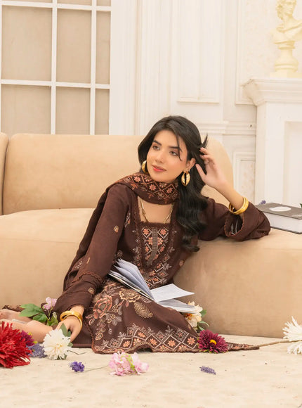 DHANAK EMBROIDERED | 3PC - 36704