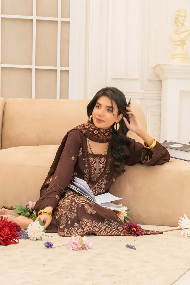 DHANAK EMBROIDERED | 3PC - 36704