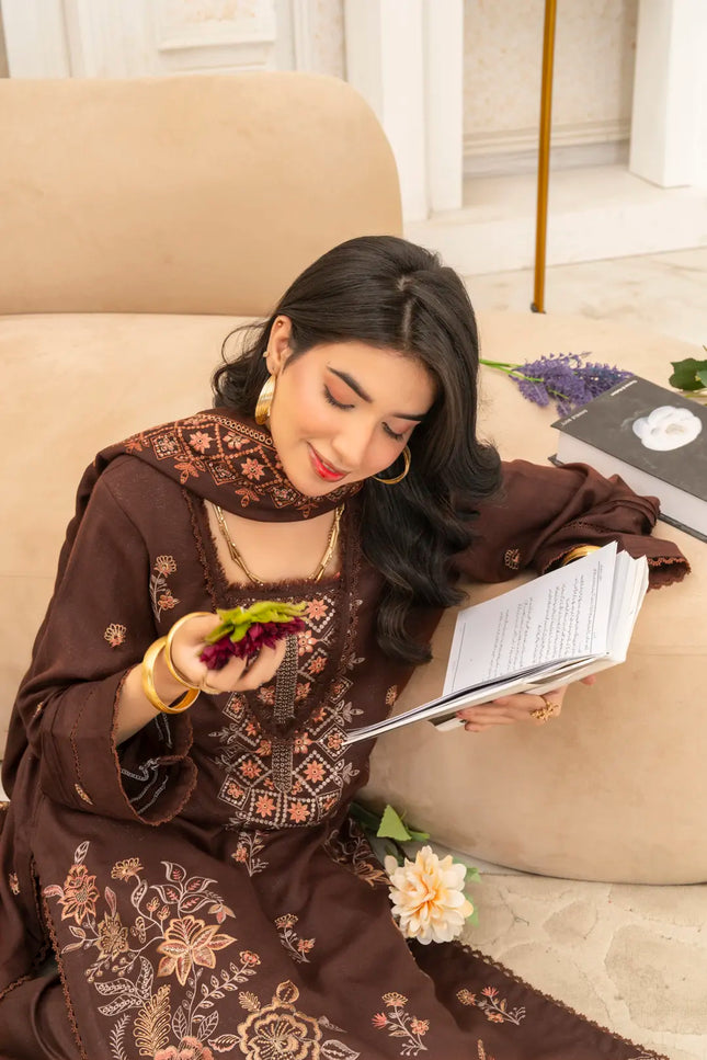 DHANAK EMBROIDERED | 3PC - 36704