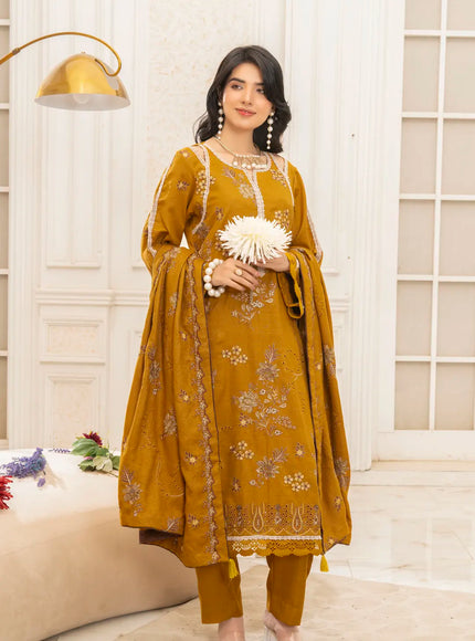 DHANAK EMBROIDERED | 3PC - 36705