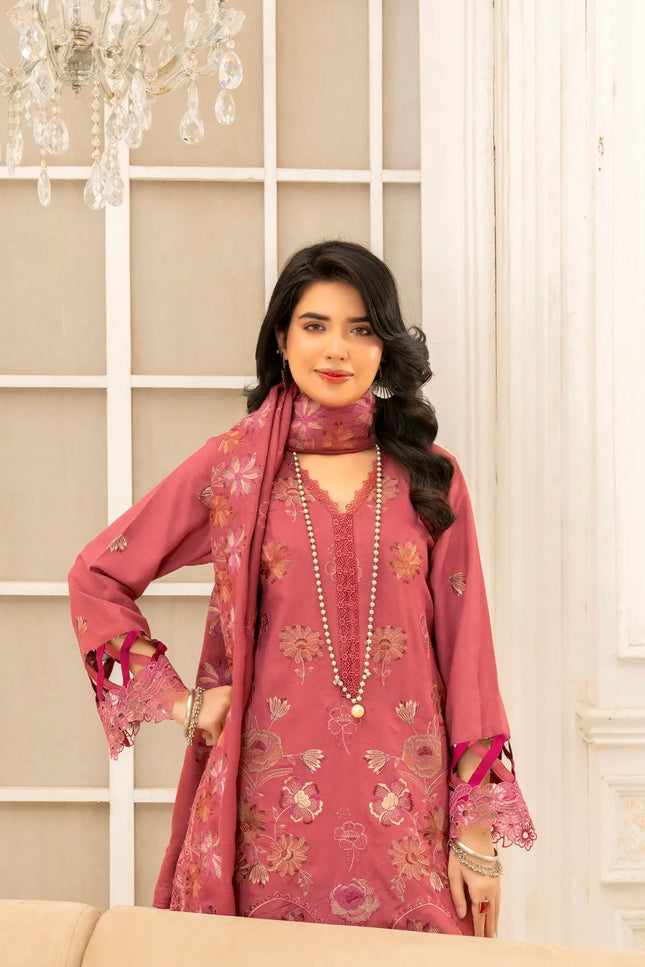 DHANAK EMBROIDERED | 3PC - 36701