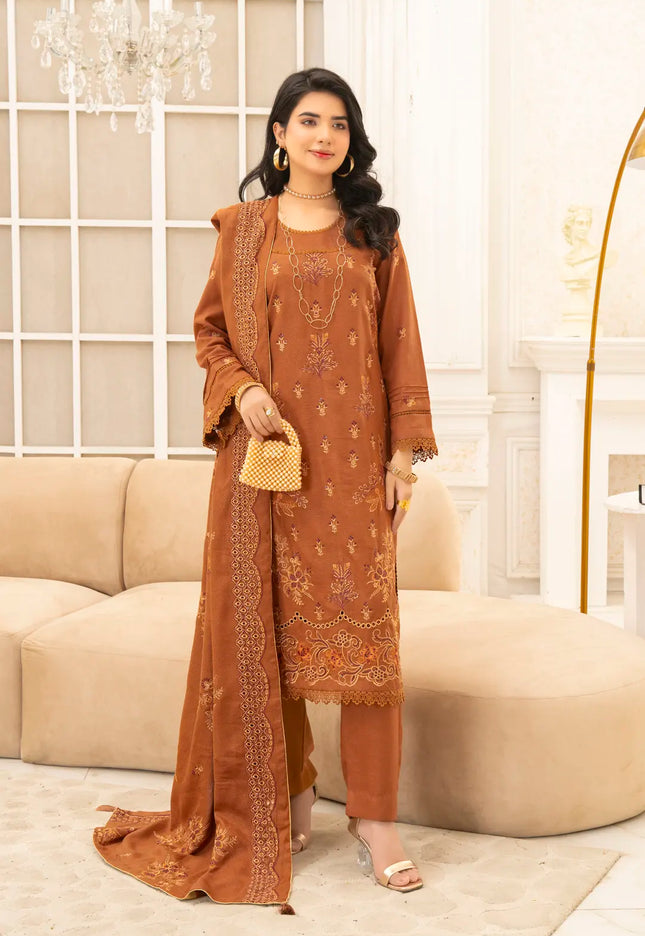 DHANAK EMBROIDERED | 3PC - 36702