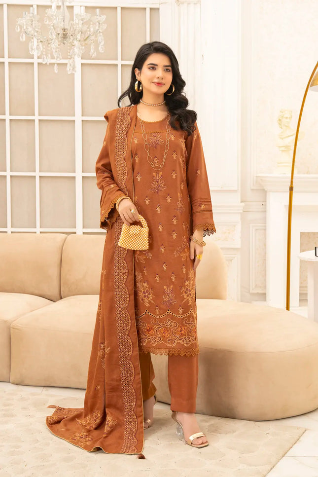 DHANAK EMBROIDERED | 3PC - 36702