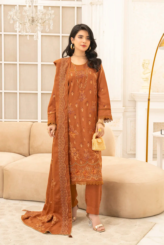 DHANAK EMBROIDERED | 3PC - 36702